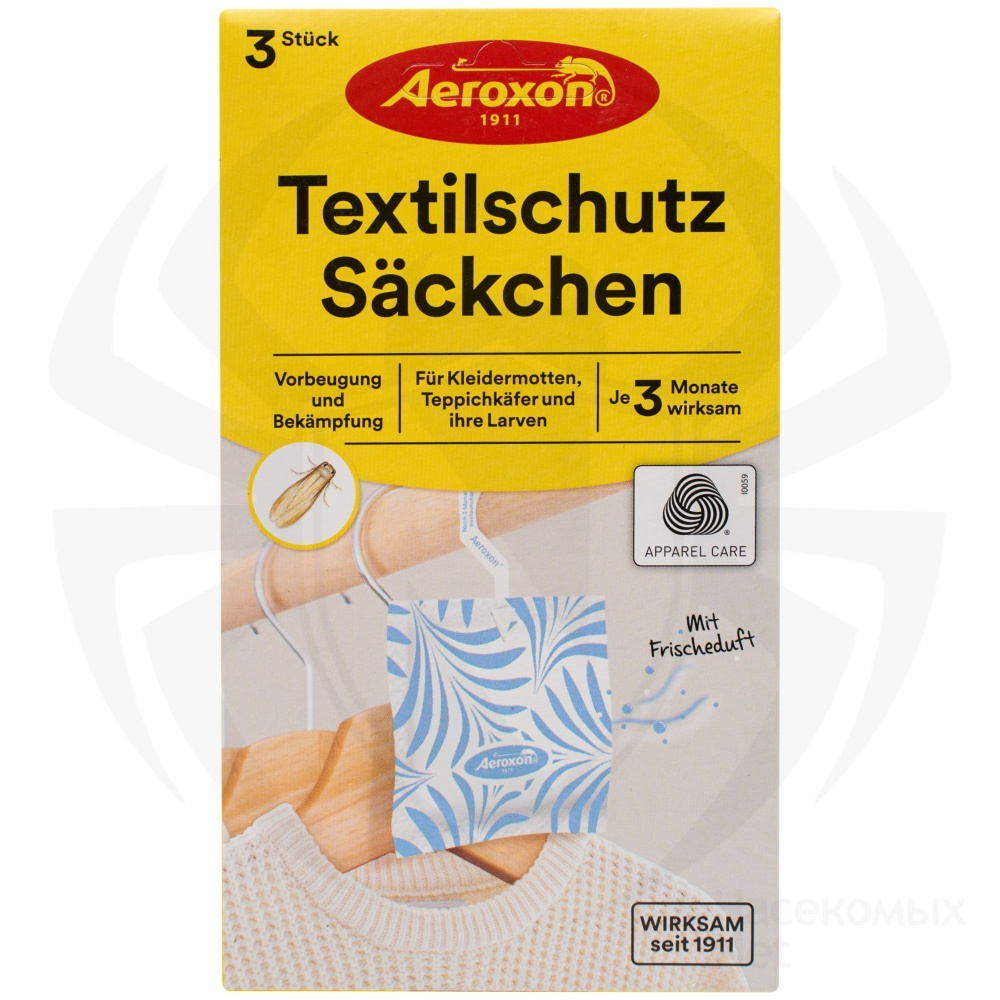Aeroxon (Аэроксон) Textilschutz Sackchen подвесные мешочки для защиты от моли (цветы), 3 шт