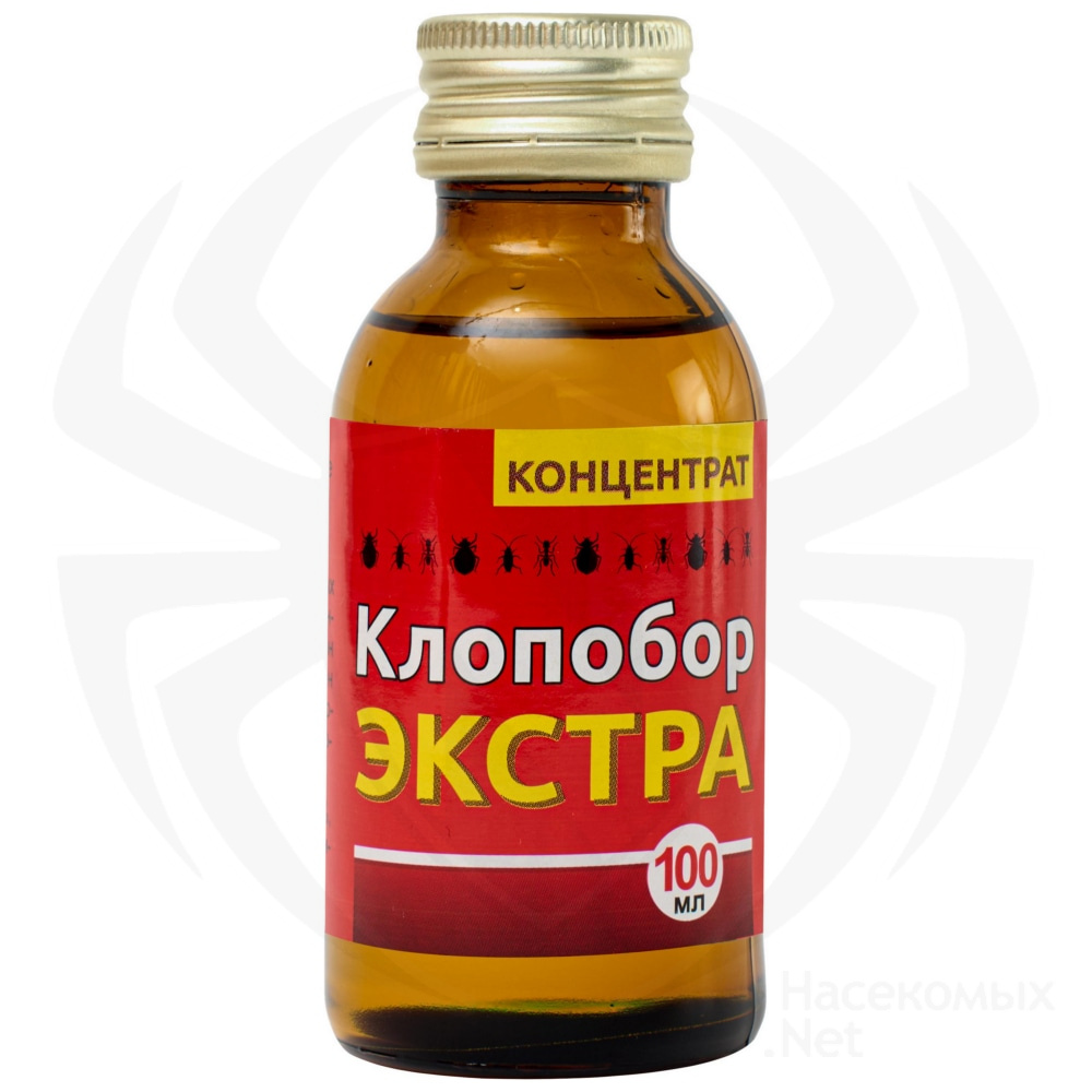 Клопобор Эктра средство от клопов, тараканов, блох, муравьев, комаров, мух, 100 мл