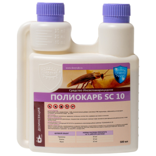 Полиокарб SC 10 средство от клопов, тараканов, блох, муравьев, комаров, мух, 500 мл