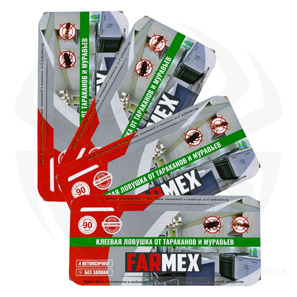 Farmex (Фармекс) клеевые ловушки от тараканов и муравьев, 4 шт