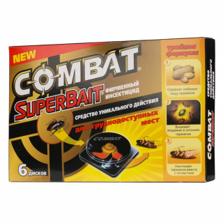 Combat (Комбат) Super Bait ловушки от тараканов, 6 шт