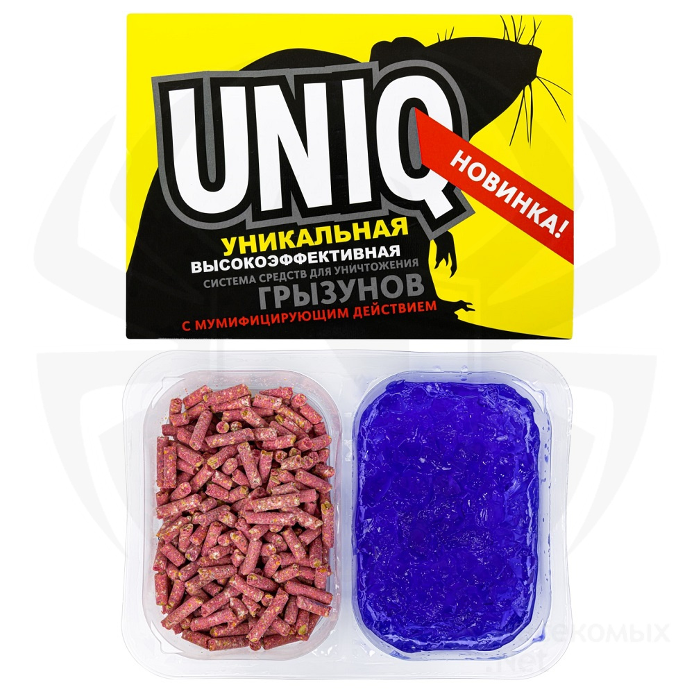 UNIQ приманка от грызунов, крыс и мышей, (гранулы) 100 г + (гель), 150 г