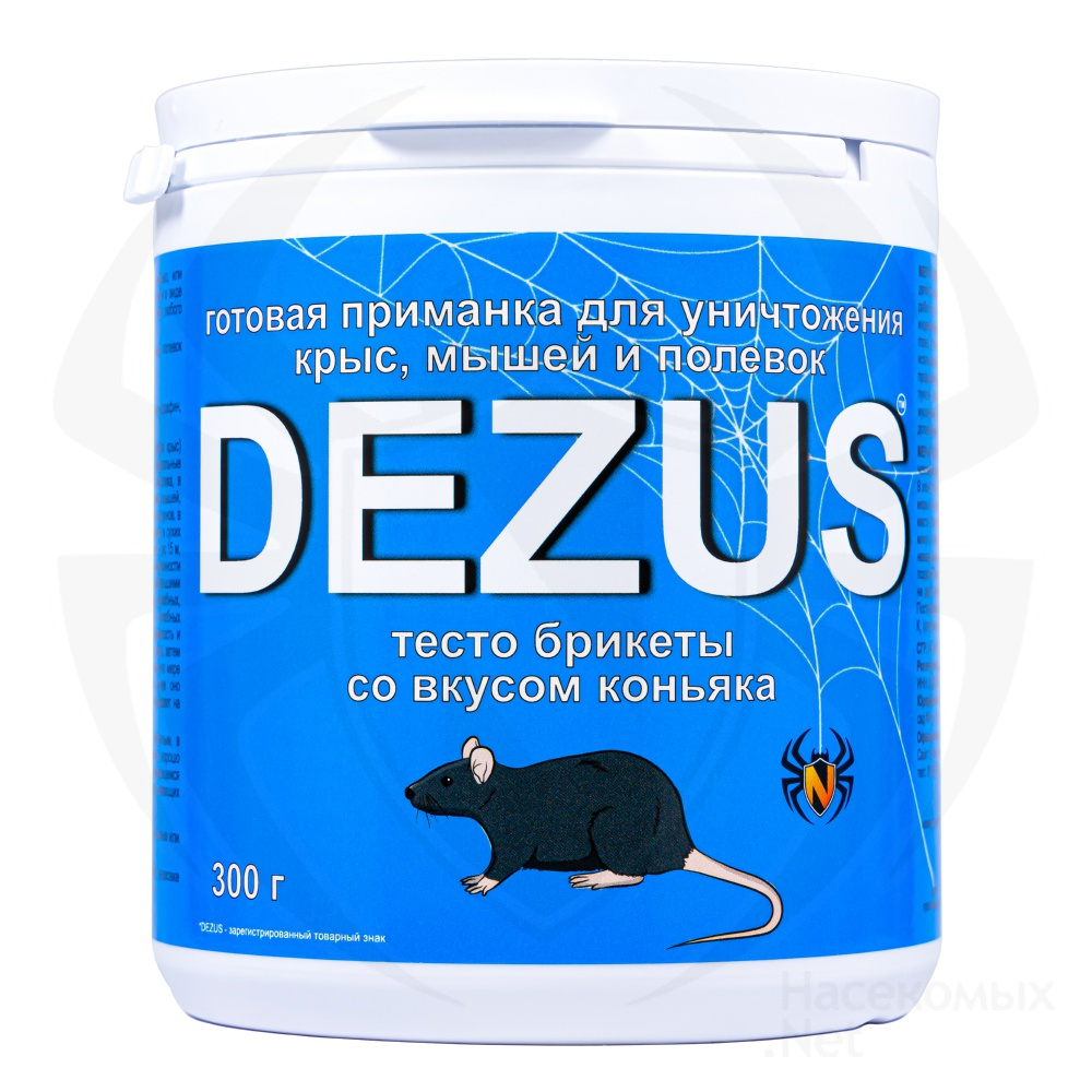 Dezus (Дезус) приманка от грызунов, крыс и мышей (тесто брикеты) (коньяк), 300 г