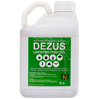 Dezus (Дезус) Циперметрин средство от клопов, тараканов, блох, муравьев, комаров, клещей, 5 л