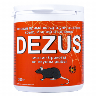 Dezus (Дезус) приманка от грызунов, крыс и мышей (мягкие брикеты) (рыба), 300 г
