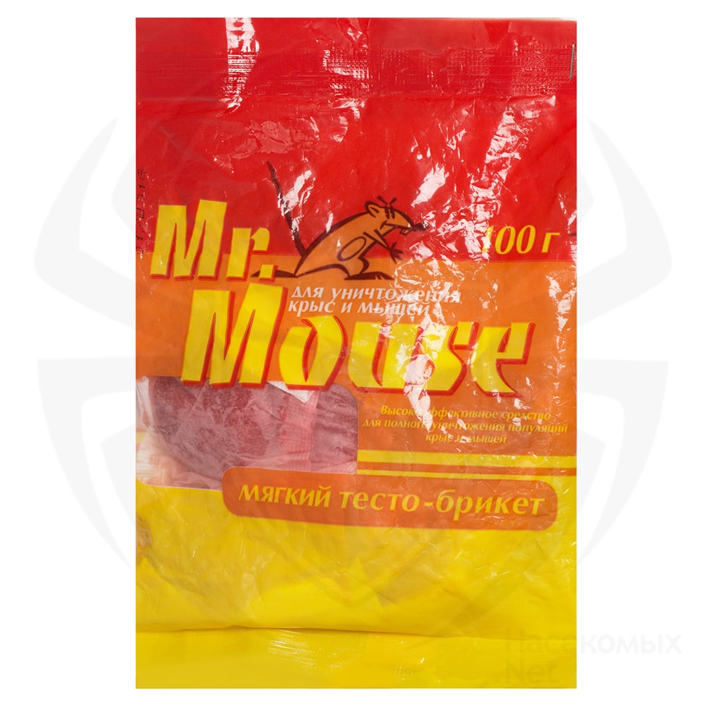 Mr.Mouse (Мистер Маус) приманка от грызунов, крыс и мышей (пакет) (мягкие брикеты), 100 г. Фото N2