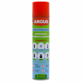 Argus (Аргус) универсальный аэрозоль от тараканов, муравьев, мух, комаров, ос, кожеедов (без запаха), 300 мл