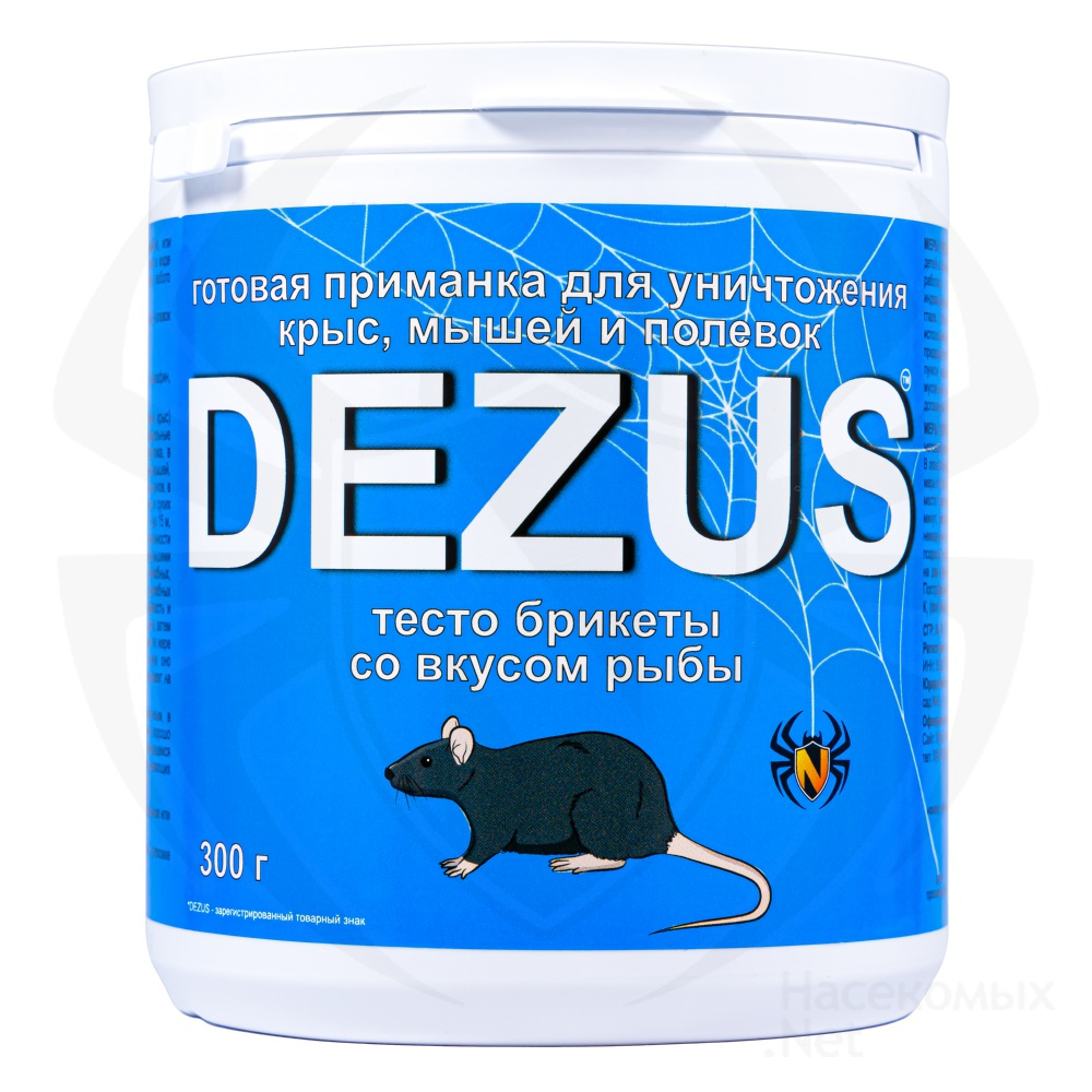 Dezus (Дезус) приманка от грызунов, крыс и мышей (тесто-брикеты) (рыба), 300 г