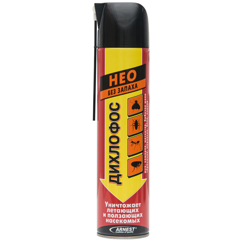 НЕО дихлофос от клопов, тараканов, блох, муравьев, мух, кожеедов, моли (без запаха), 600 мл
