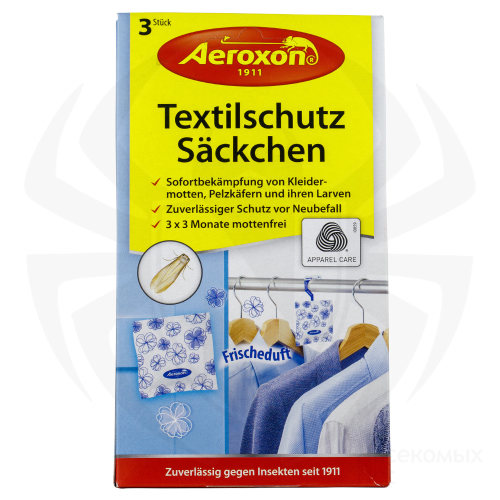 Aeroxon (Аэроксон) Textilschutz Sackchen подвесные мешочки для защиты от моли (цветы), 3 шт. Фото N9