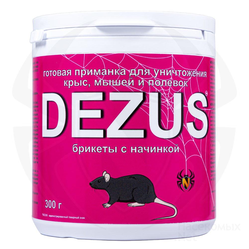 Dezus (Дезус) приманка от грызунов, крыс и мышей (брикеты с начинкой), 300 г
