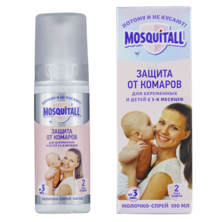 Mosquitall (Москитол) молочко-спрей от комаров, мокрецов, москитов (для детей и беременных), 100 мл