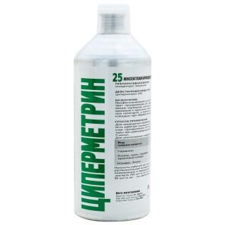 Циперметрин 25 средство от клопов, тараканов, блох, муравьев, мух, комаров, иксодовых клещей, 1 л