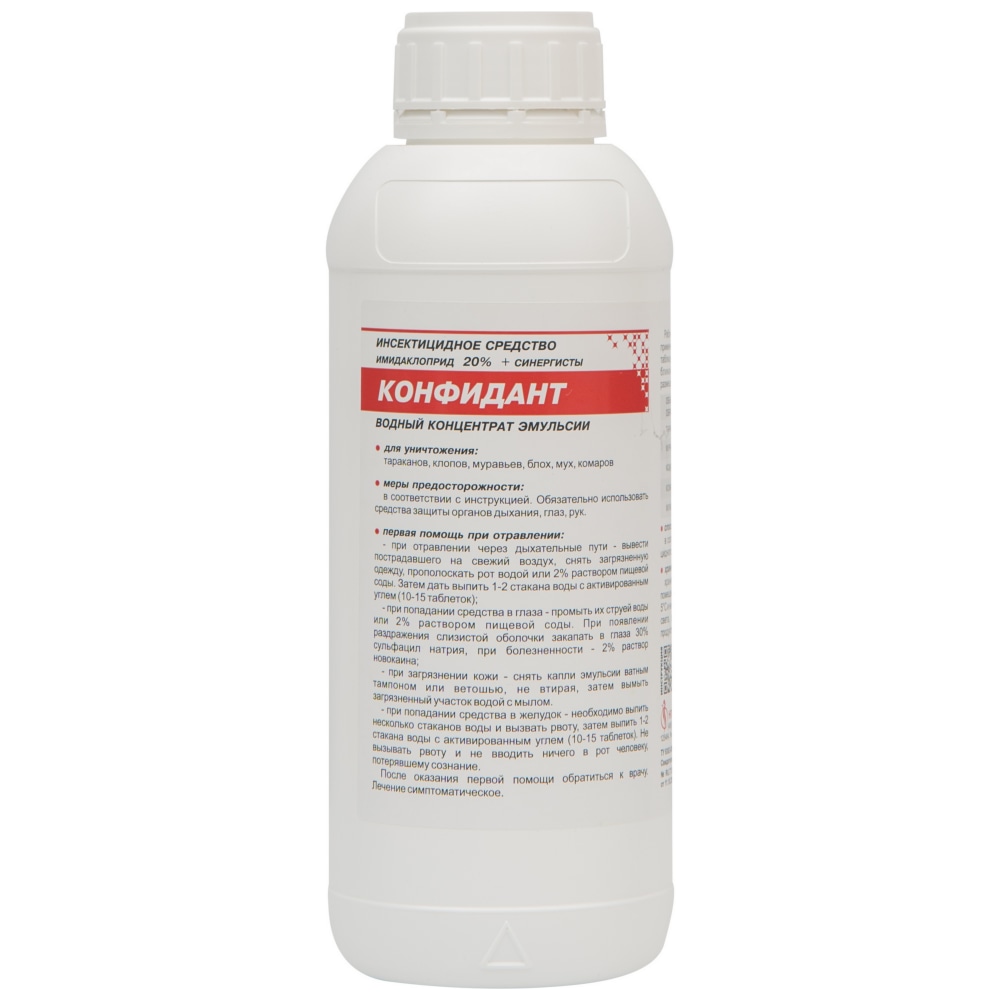 Конфидант средство от клопов, тараканов, блох, муравьев, комаров, мух, 1 л