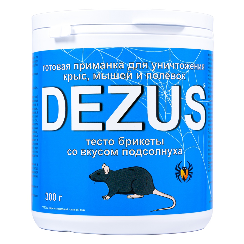 Dezus (Дезус) приманка от грызунов, крыс и мышей (тесто-брикеты) (жареные семечки), 300 г