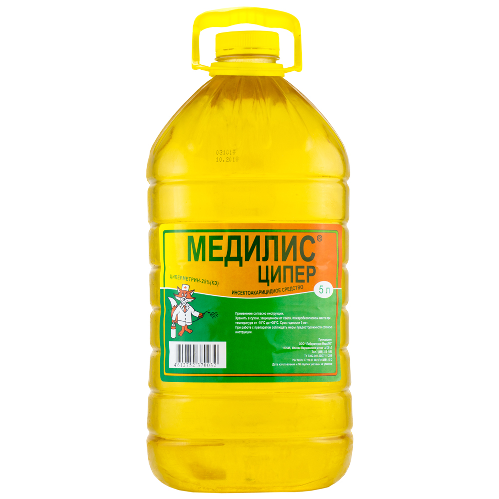 Медилис Ципер средство от клопов, тараканов, блох, муравьев, комаров, мух, иксодовых клещей, 5 л