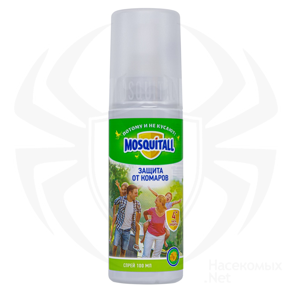 Mosquitall (Москитол) "Защита для всей семьи" спрей от комаров (орхидея) (для детей и взрослых), 100 мл