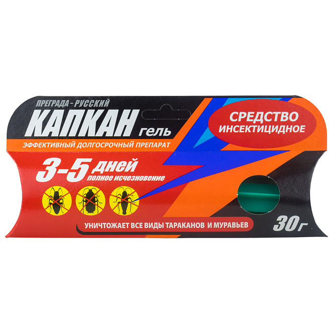 Капкан Преграда-Русский Эффект гель от тараканов и муравьев (красный) (шприц), 30 г. Фото N3