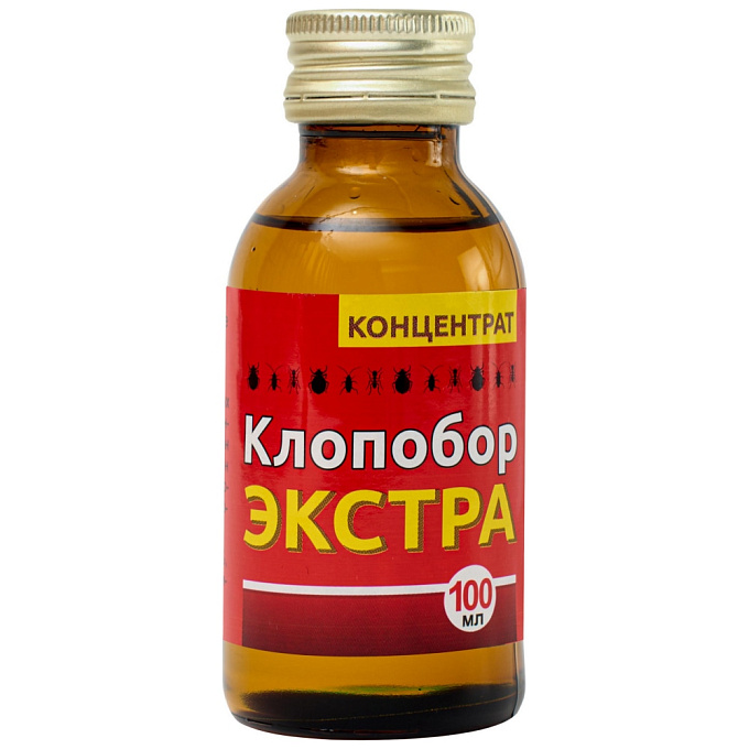 Клопобор Эктра средство от клопов, тараканов, блох, муравьев, комаров, мух, 100 мл