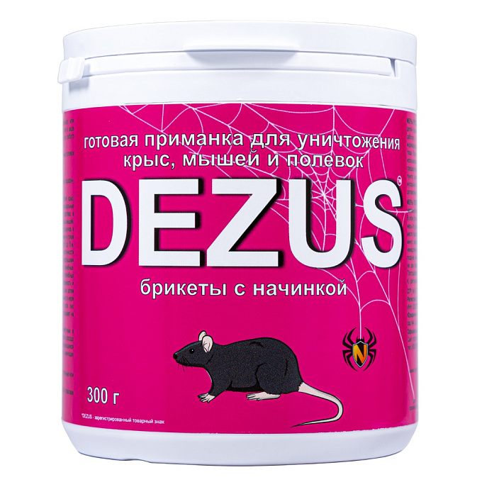 Dezus (Дезус) приманка от грызунов, крыс и мышей (брикеты с начинкой), 300 г