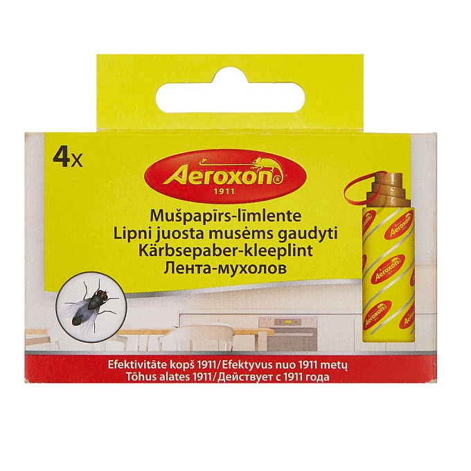 Aeroxon (Аэроксон) липкие ленты от мух, 4 шт
