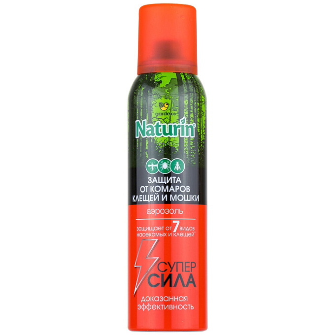 Gardex (Гардекс) Naturin Супер Сила аэрозоль от комаров, клещей, мошки, 150 мл