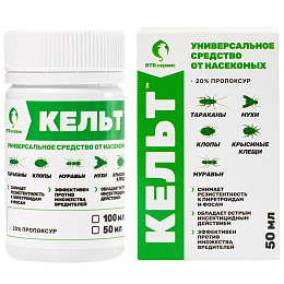 Кельт средство от клопов, тараканов, блох, муравьев, мокриц, чешуйниц, 50 мл