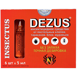 Dezus (Дезус) "Super" средство от клопов, тараканов, блох, муравьев, 6 ампул. Фото N3