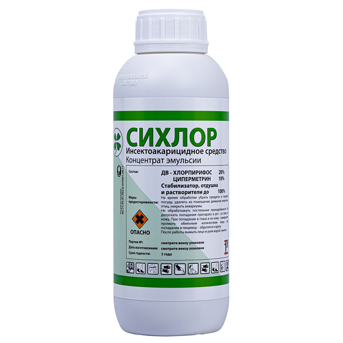 Сихлор средство от клопов, тараканов, блох, муравьев, комаров, мух, 1 л