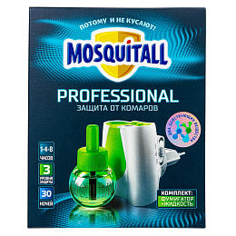 Mosquitall (Москитол) Professional электрофумигатор и жидкость от комаров (30 ночей), 1 шт