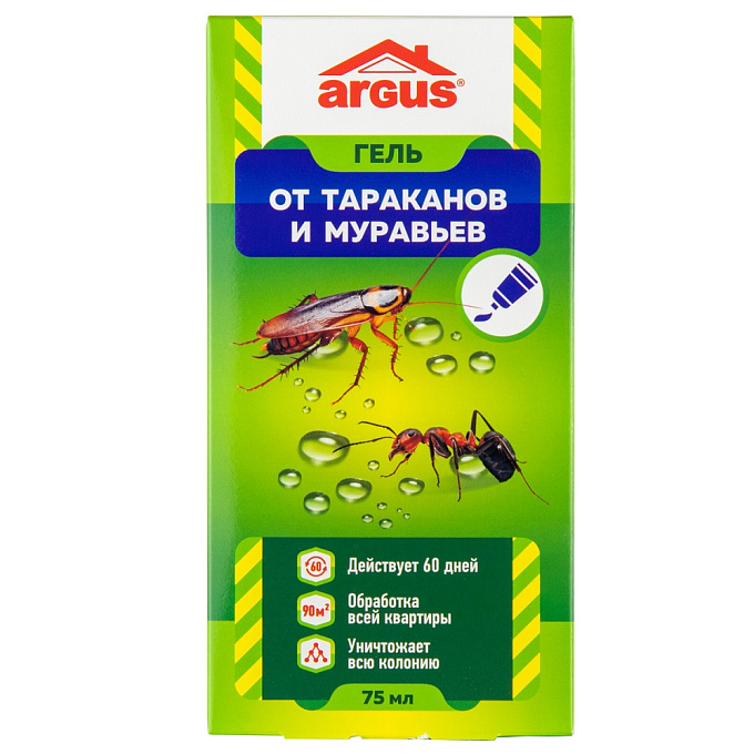 Argus (Аргус) универсальный гель от тараканов и муравьев (туба), 75 мл. Фото N3